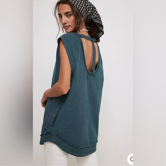 NWT Free People Madison Railroad Stripe Tunic Top - Picture 2 of 4